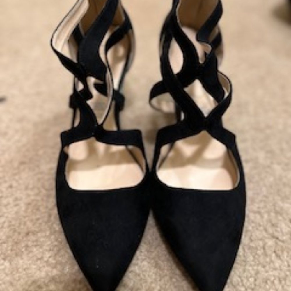 Liz Claiborne black faux suede heels size 9.5